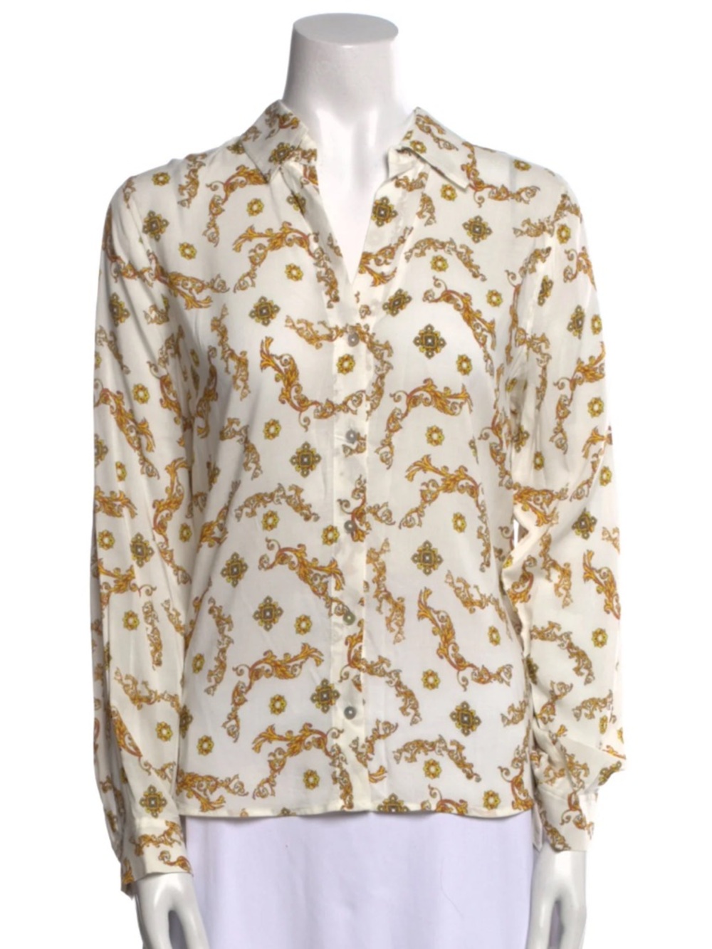 L’Agence printed v neck blouse